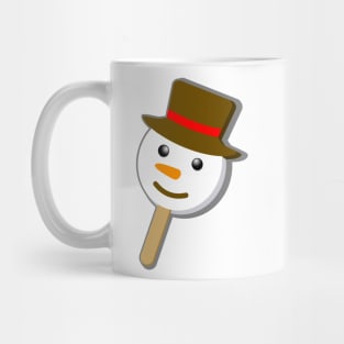 christmas snowman bubble gum eye ice cream on green Mug